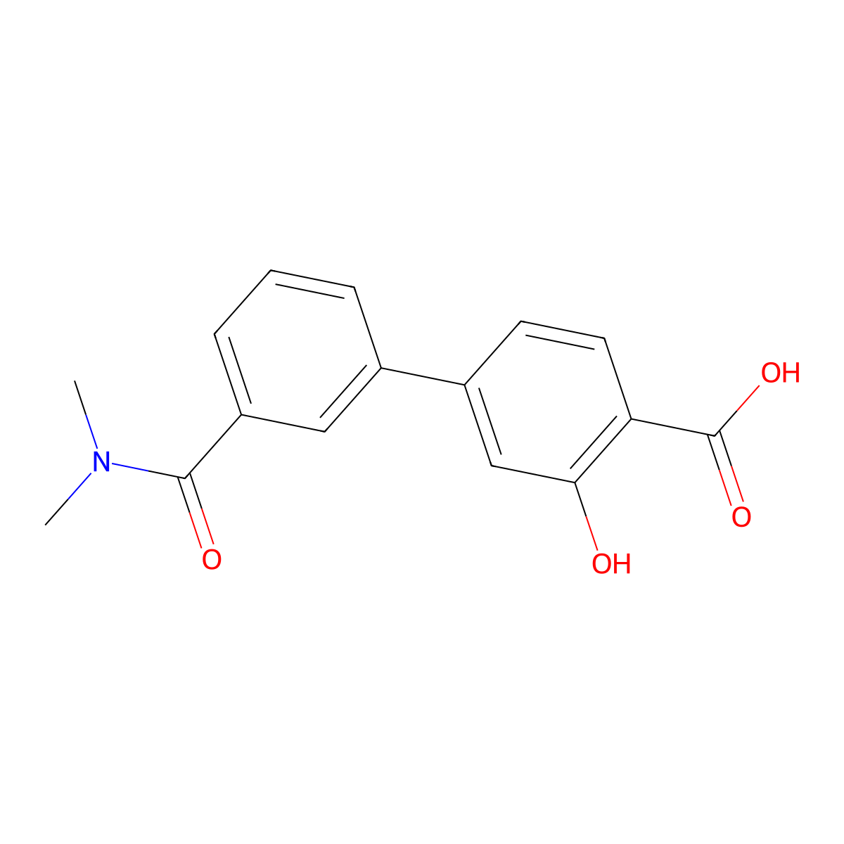 4-[3-(N,N-Dimethylaminocarbonyl)phenyl]-2-hydroxybenzoic acid molecular structure, CAS 1261906-41-5