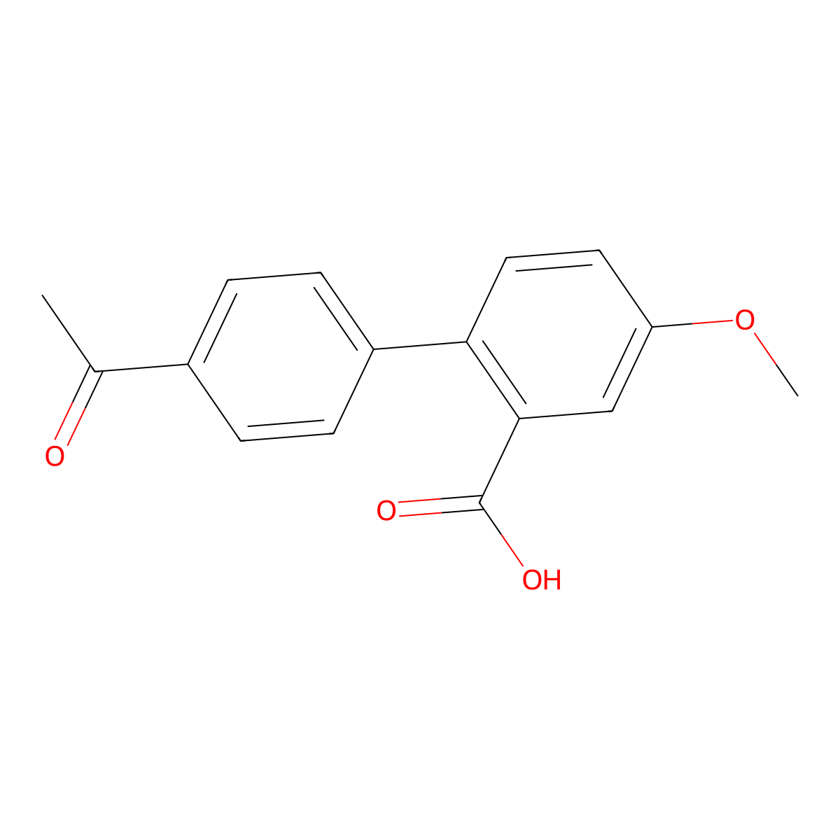 2-(4-Acetylphenyl)-5-methoxybenzoic acid molecular structure, CAS 1261906-43-7