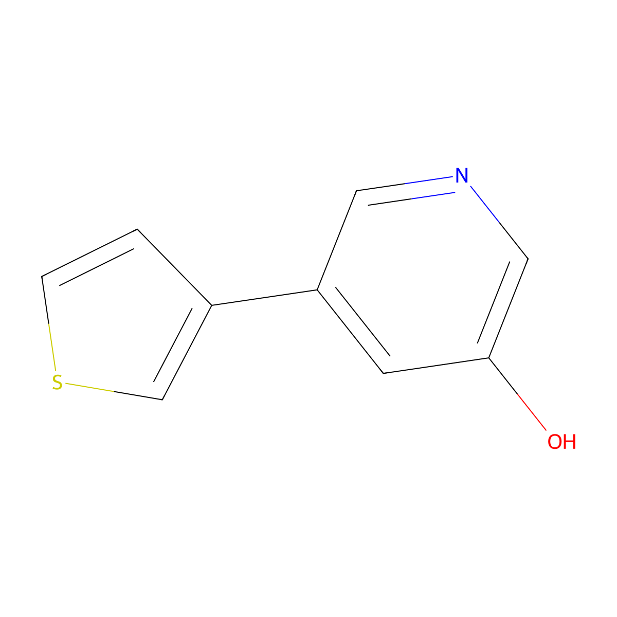 5-(Thiophen-3-yl)pyridin-3-ol molecular structure, CAS 1261906-47-1