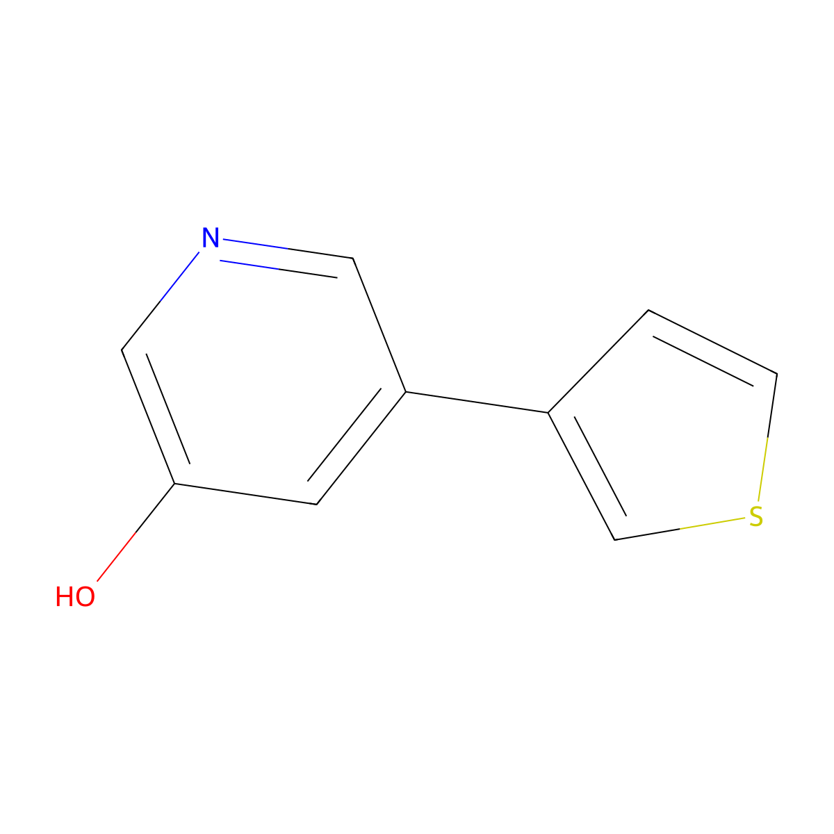 5-(Thiophen-3-yl)pyridin-3-ol molecular structure, CAS 1261906-47-1