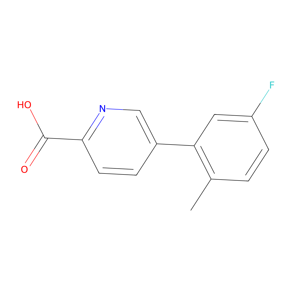 5-(5-Fluoro-2-methylphenyl)picolinic acid molecular structure, CAS 1261906-68-6