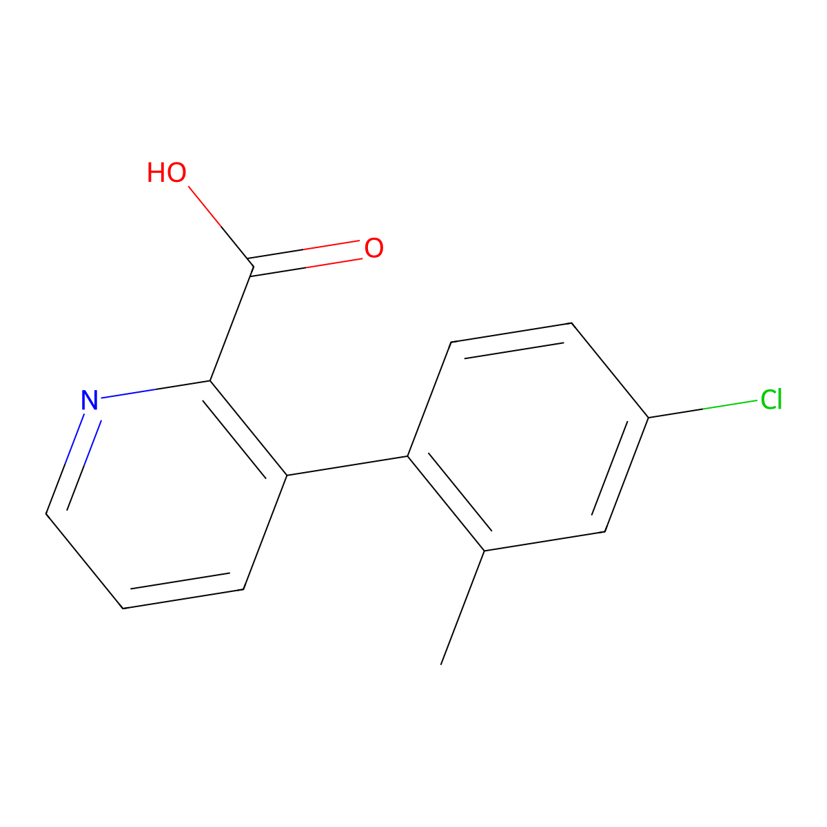 3-(4-Chloro-2-methylphenyl)picolinic acid molecular structure, CAS 1261906-70-0