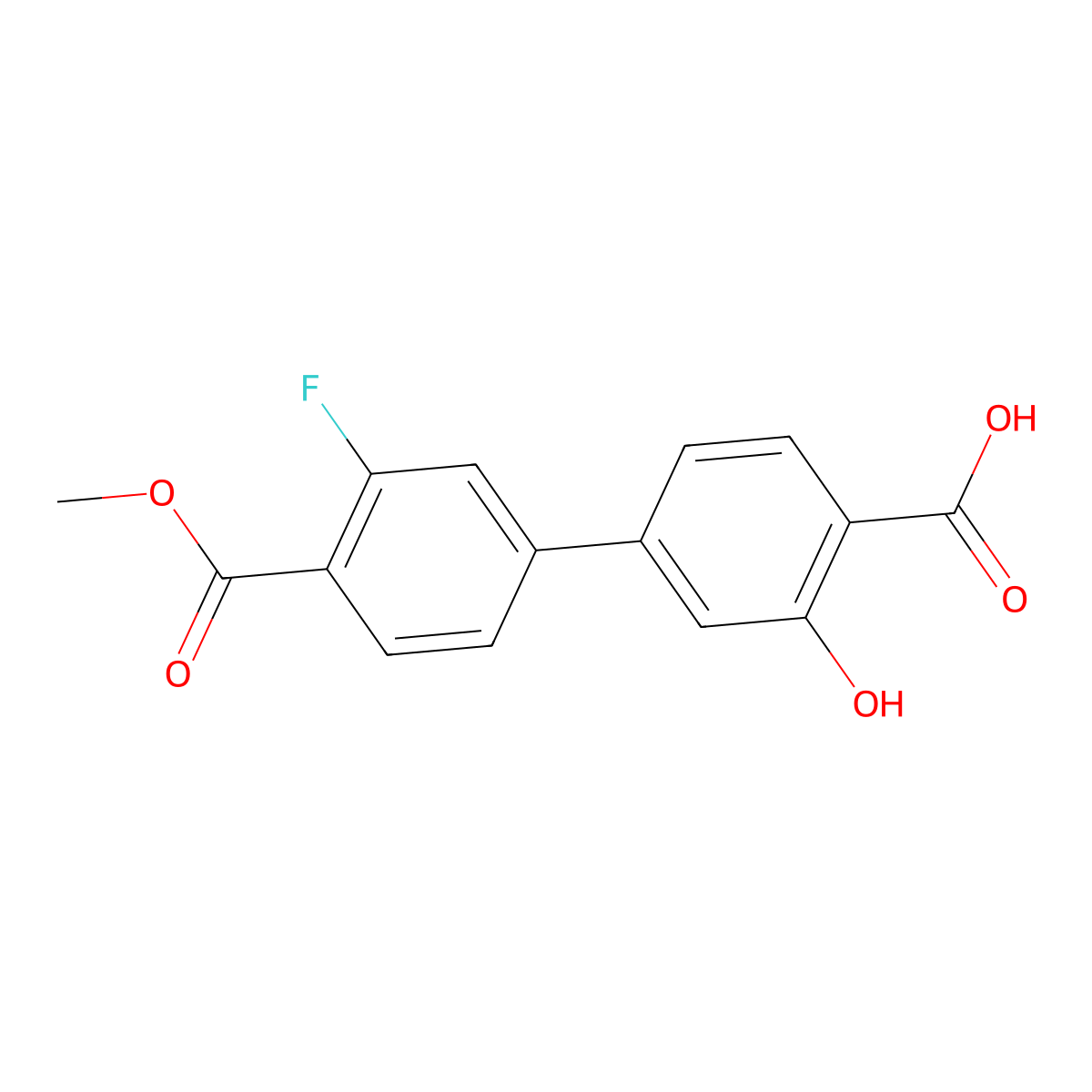 4-(3-Fluoro-4-methoxycarbonylphenyl)-2-hydroxybenzoic acid molecular structure, CAS 1261906-85-7