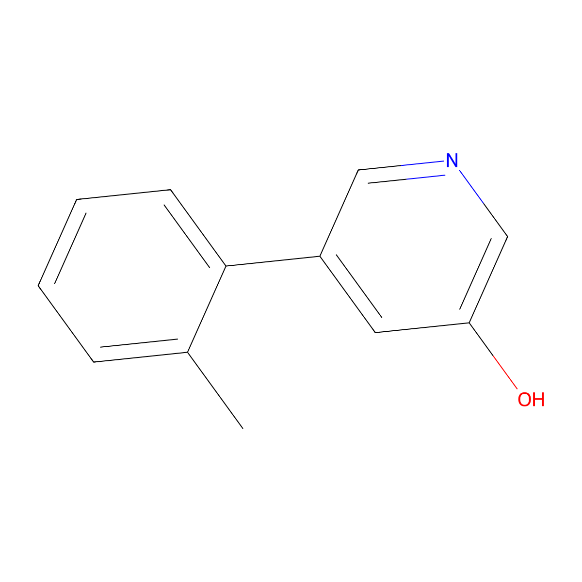 5-(2-Methylphenyl)pyridin-3-ol molecular structure, CAS 1261906-87-9