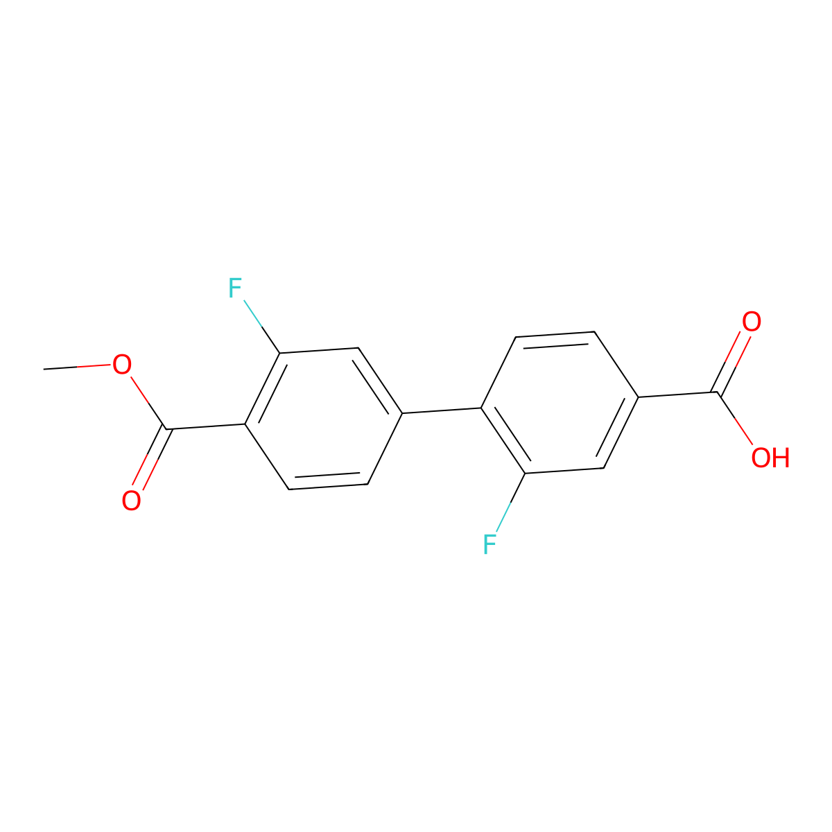 3-Fluoro-4-(3-fluoro-4-methoxycarbonylphenyl)benzoic acid molecular structure, CAS 1261906-92-6