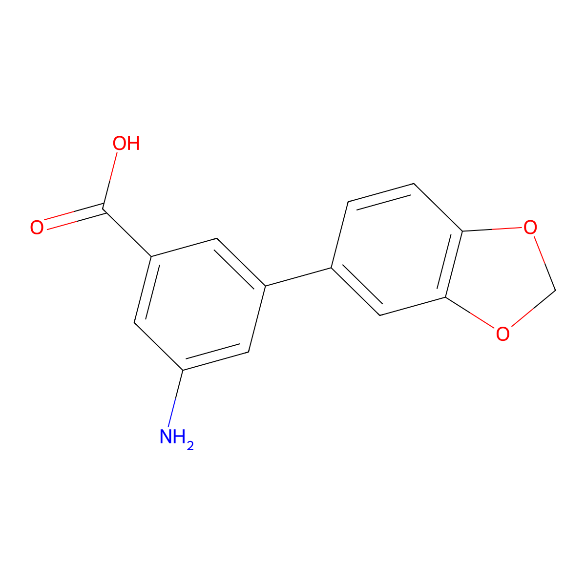 3-Amino-5-(3,4-methylenedioxyphenyl)benzoic acid molecular structure, CAS 1261906-95-9