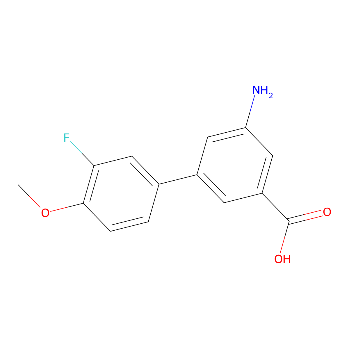 3-Amino-5-(3-fluoro-4-methoxyphenyl)benzoic acid molecular structure, CAS 1261907-11-2