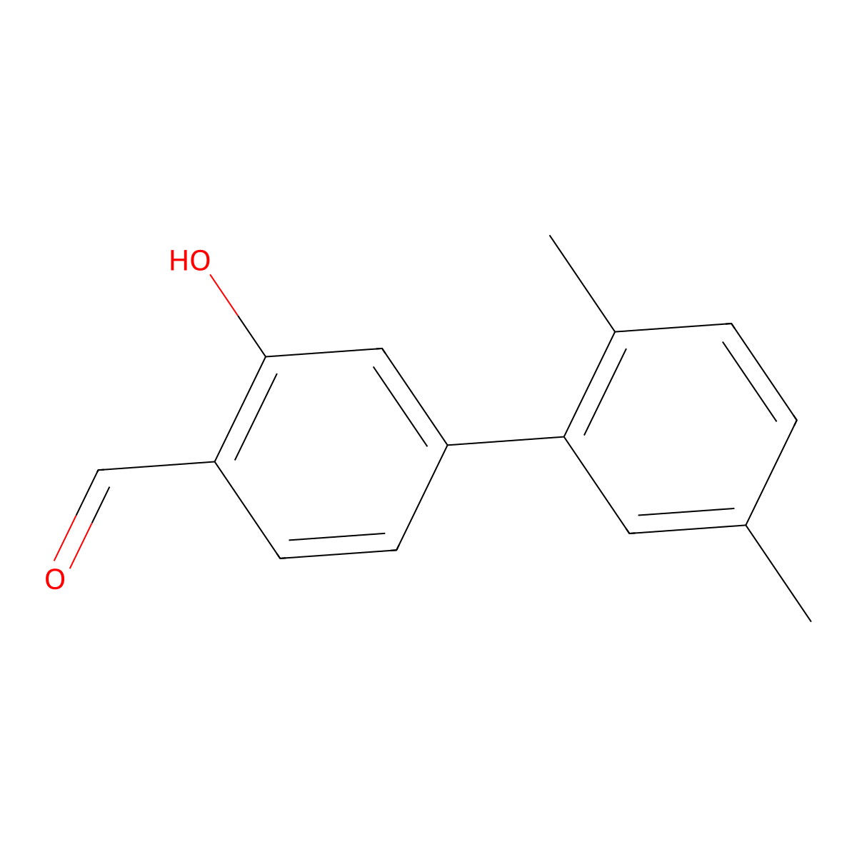 5-(2,5-Dimethylphenyl)-2-formylphenol molecular structure, CAS 1261907-14-5