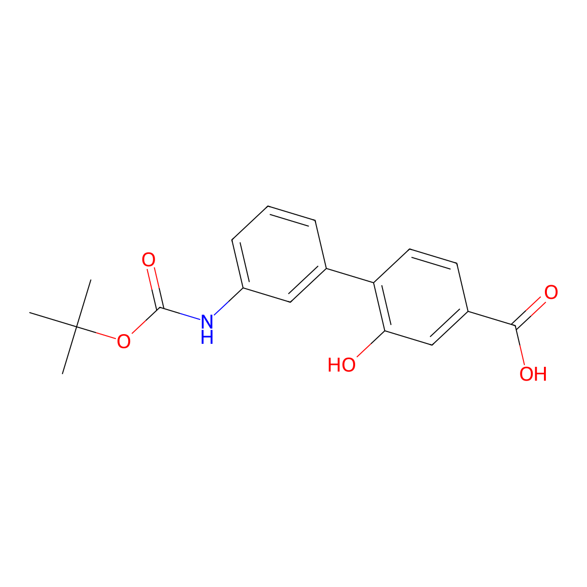 4-(3-BOC-Aminophenyl)-3-hydroxybenzoic acid molecular structure, CAS 1261907-16-7