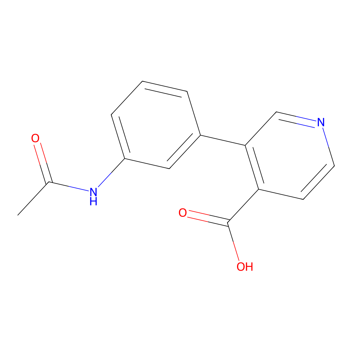 3-(3-Acetamidophenyl)pyridine-4-carboxylic acid molecular structure, CAS 1261907-18-9