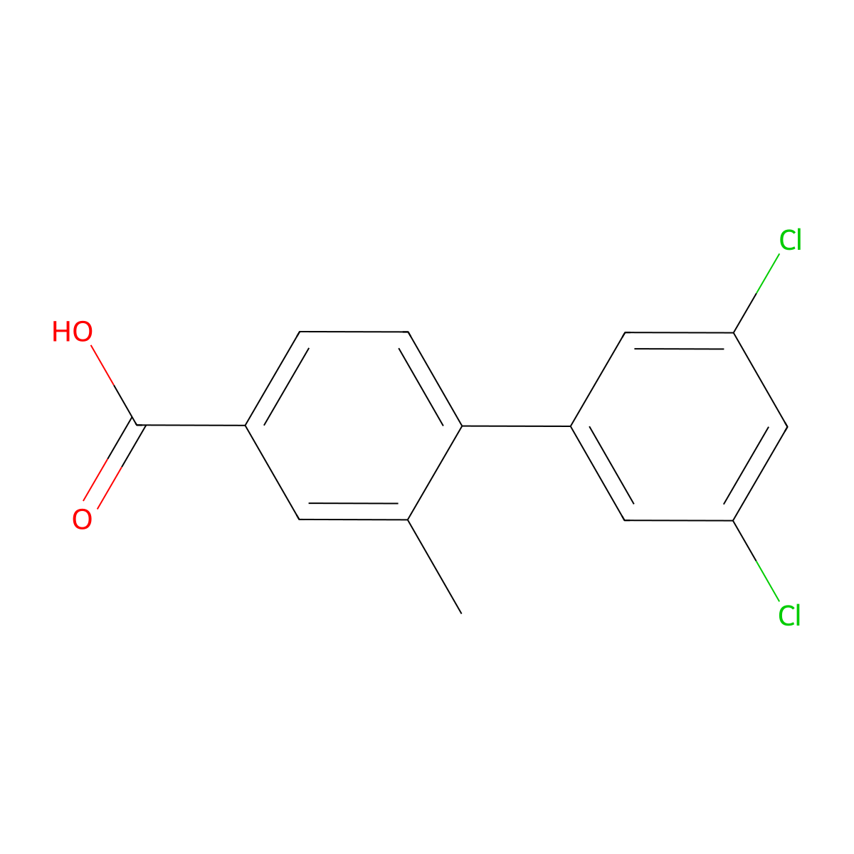 4-(3,5-Dichlorophenyl)-3-methylbenzoic acid molecular structure, CAS 1261907-19-0
