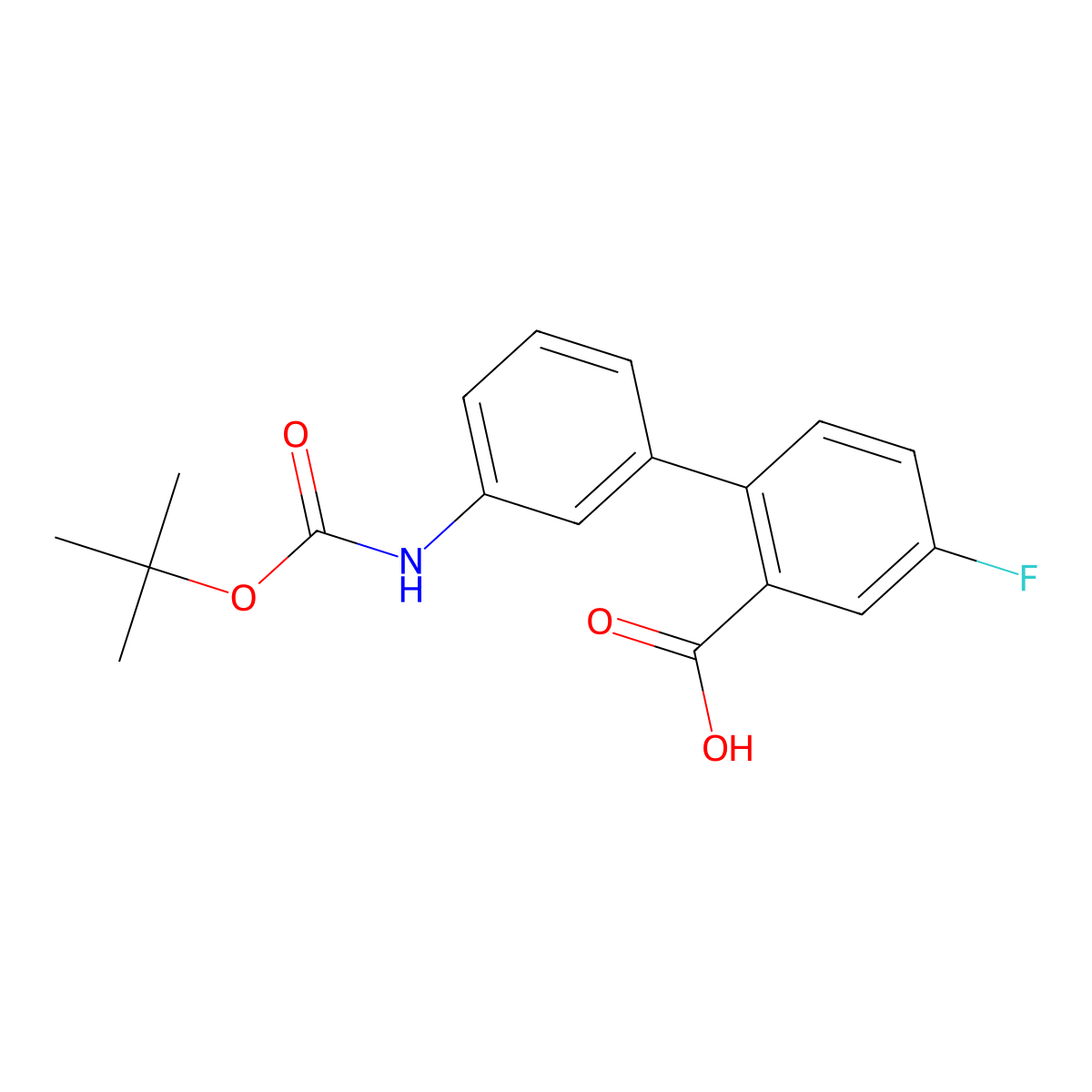 2-(3-BOC-Aminophenyl)-5-fluorobenzoic acid molecular structure, CAS 1261907-23-6