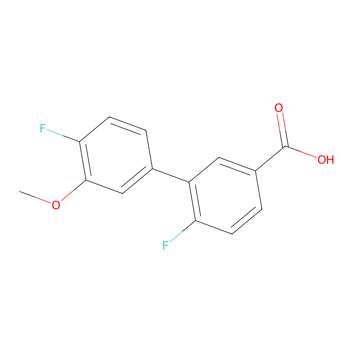 4-Fluoro-3-(4-fluoro-3-methoxyphenyl)benzoic acid molecular structure, CAS 1261907-24-7