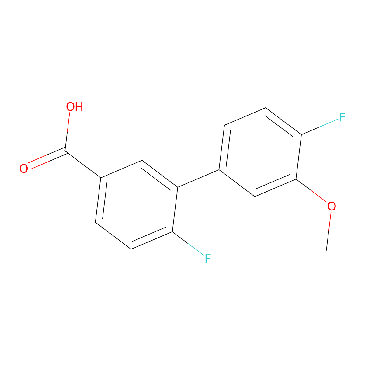4-Fluoro-3-(4-fluoro-3-methoxyphenyl)benzoic acid molecular structure, CAS 1261907-24-7