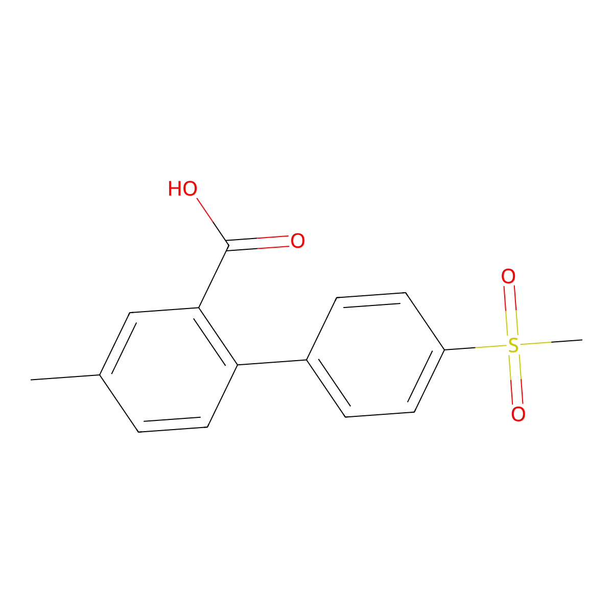 5-Methyl-2-(4-methylsulfonylphenyl)benzoic acid molecular structure, CAS 1261907-26-9