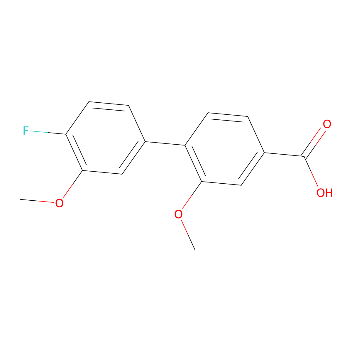 4-(4-Fluoro-3-methoxyphenyl)-3-methoxybenzoic acid molecular structure, CAS 1261907-29-2