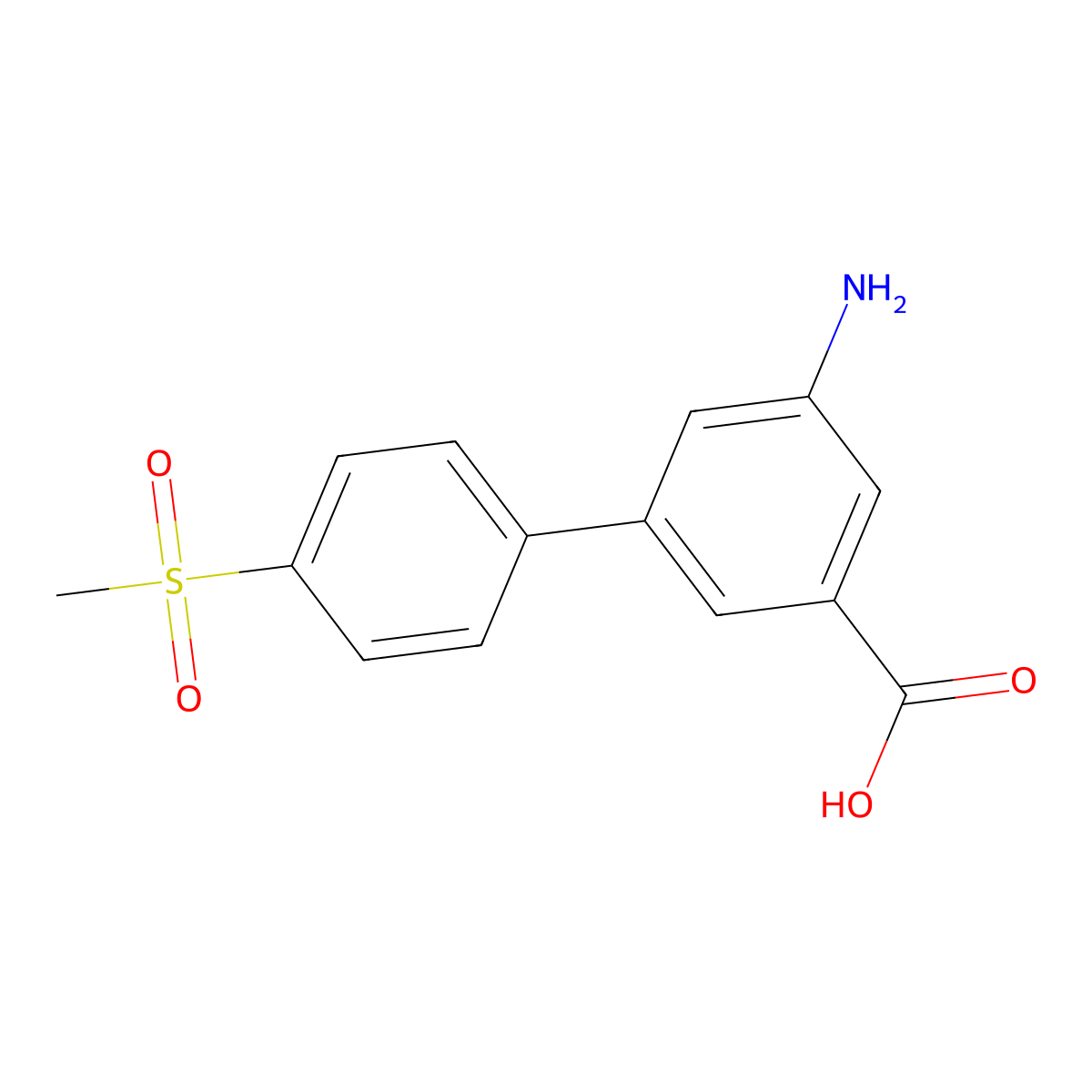 3-Amino-5-(4-methylsulfonylphenyl)benzoic acid molecular structure, CAS 1261907-33-8