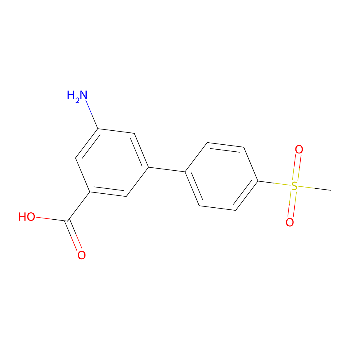 3-Amino-5-(4-methylsulfonylphenyl)benzoic acid molecular structure, CAS 1261907-33-8