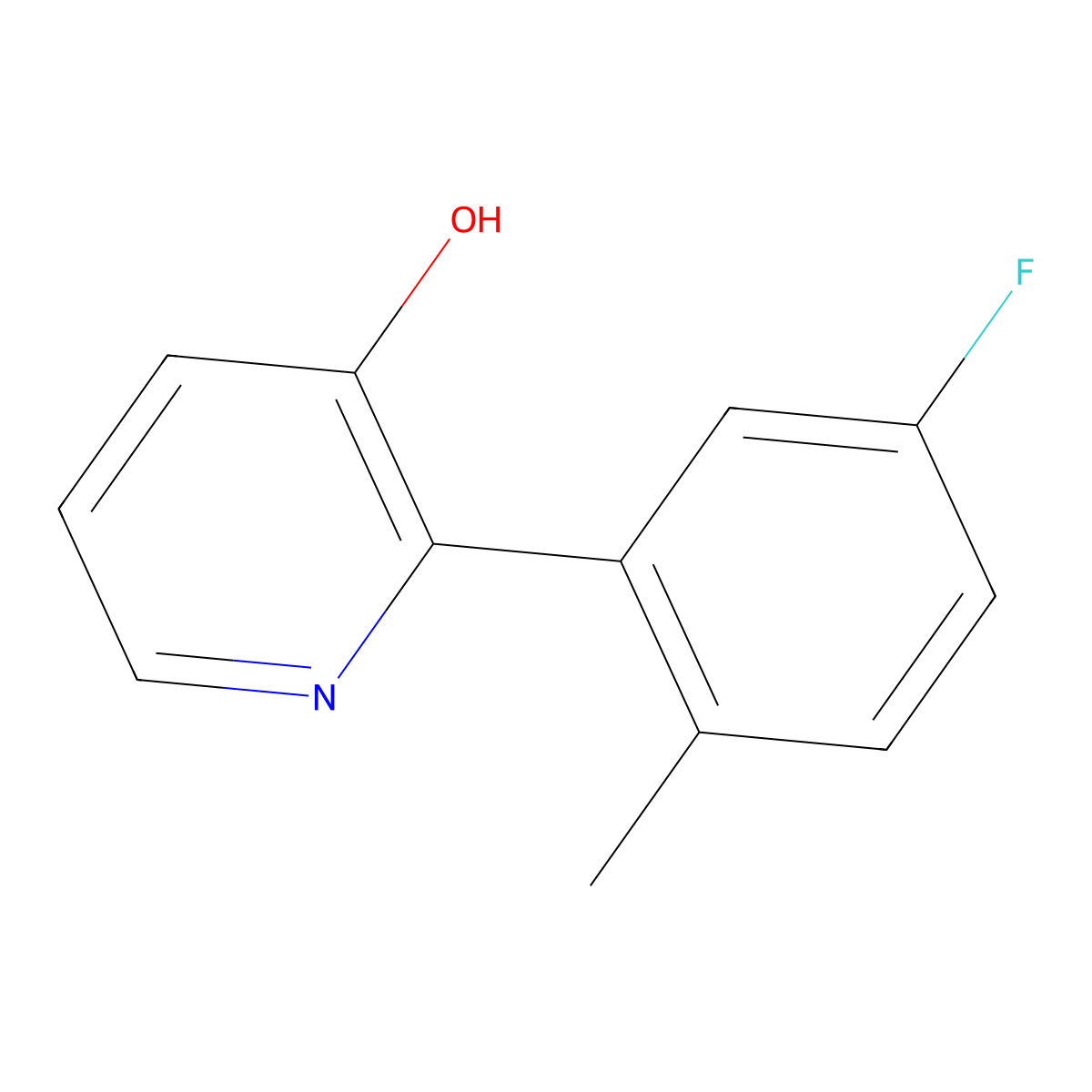 2-(5-Fluoro-2-methylphenyl)pyridin-3-ol molecular structure, CAS 1261907-44-1