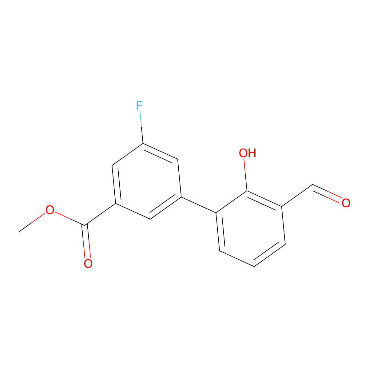 6-(3-Fluoro-5-methoxycarbonylphenyl)-2-formylphenol molecular structure, CAS 1261907-50-9
