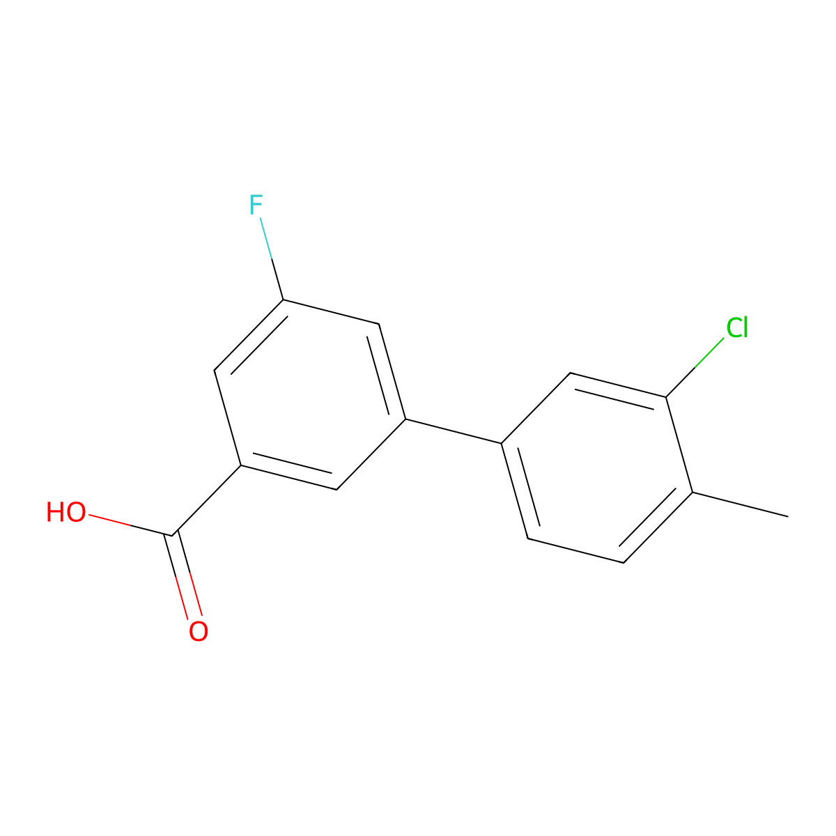 3-(3-Chloro-4-methylphenyl)-5-fluorobenzoic acid molecular structure, CAS 1261907-53-2