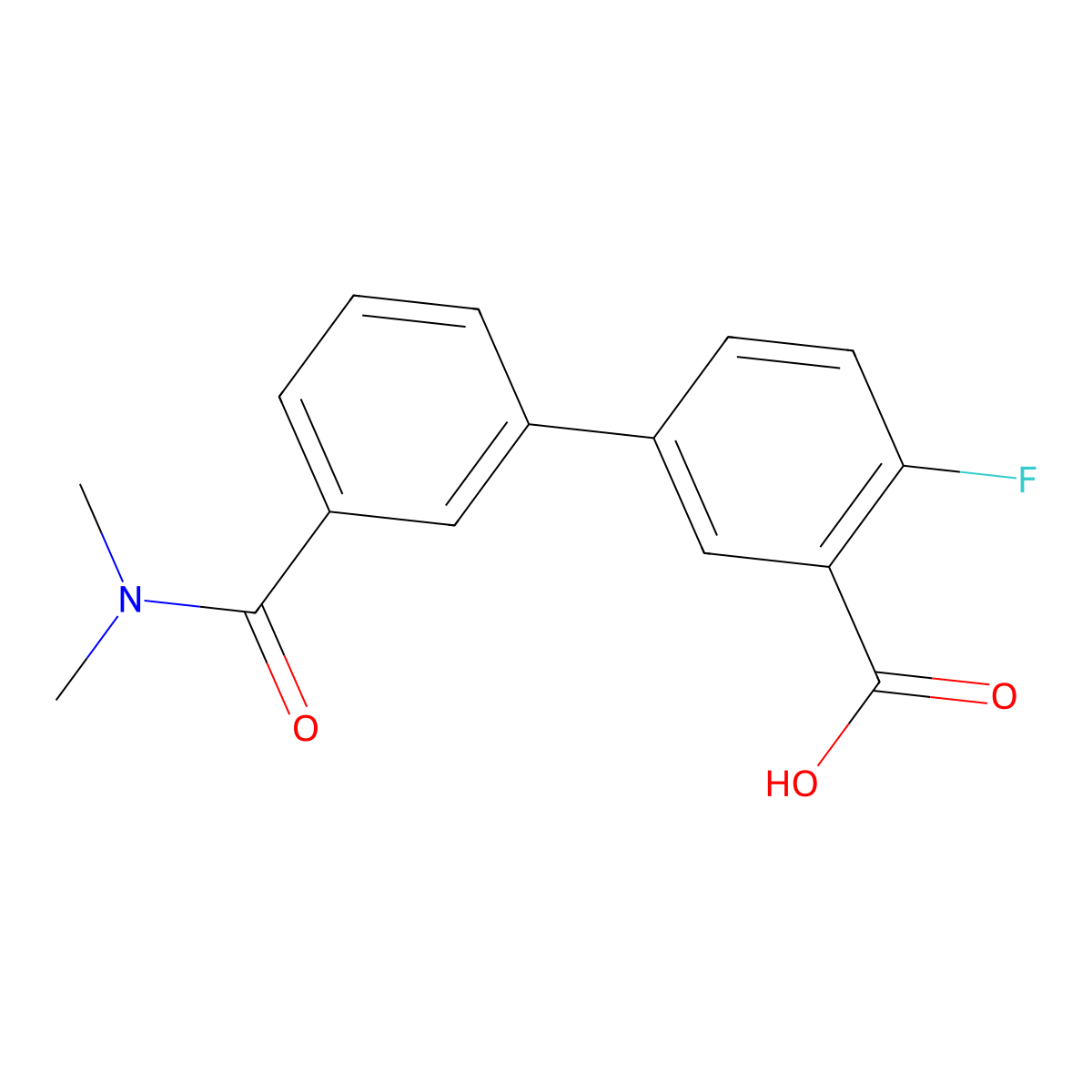 5-[3-(N,N-Dimethylaminocarbonyl)phenyl]-2-fluorobenzoic acid molecular structure, CAS 1261907-54-3