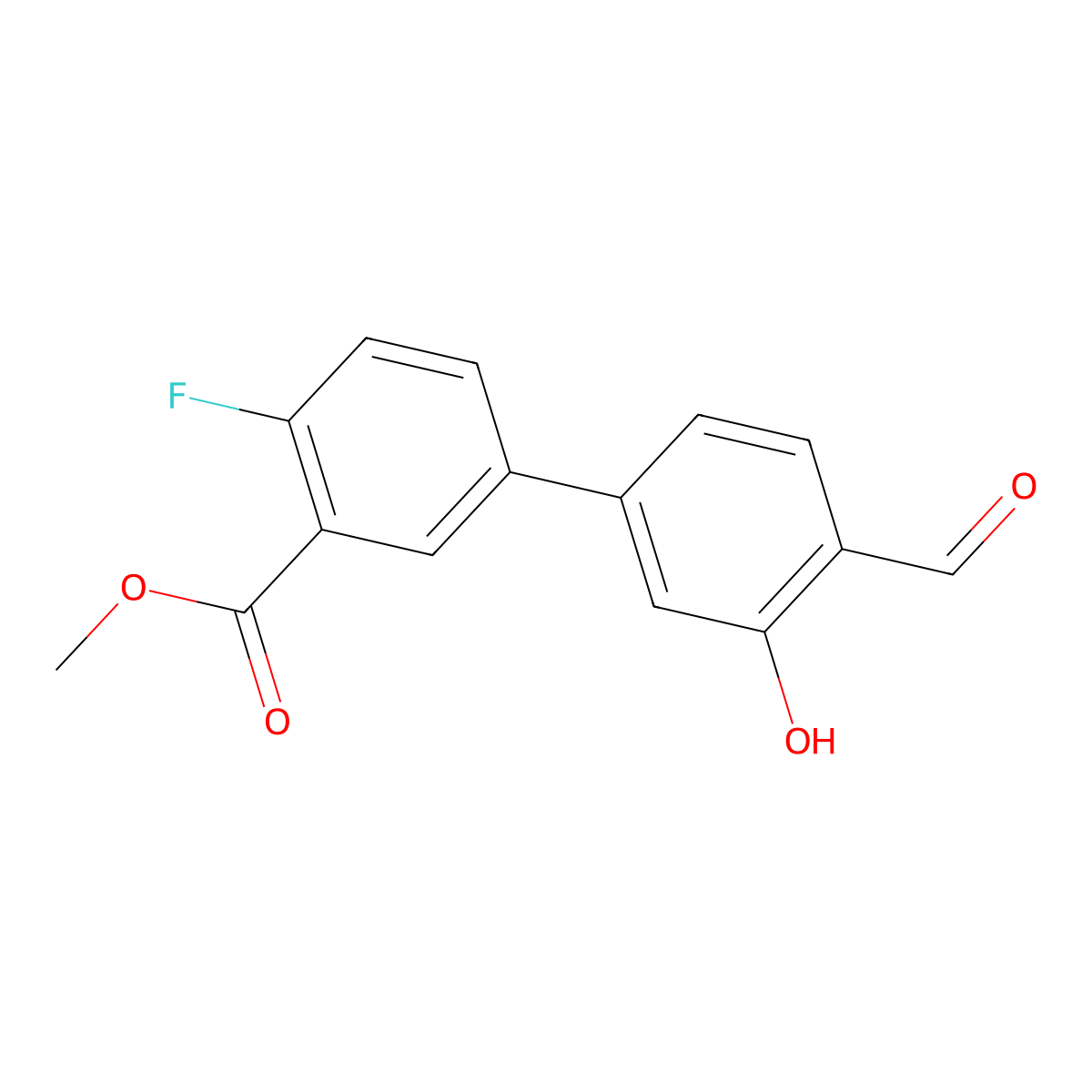 5-(4-Fluoro-3-methoxycarbonylphenyl)-2-formylphenol molecular structure, CAS 1261907-55-4