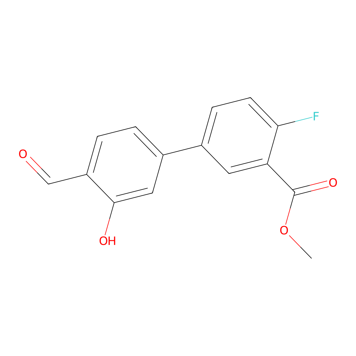 5-(4-Fluoro-3-methoxycarbonylphenyl)-2-formylphenol molecular structure, CAS 1261907-55-4