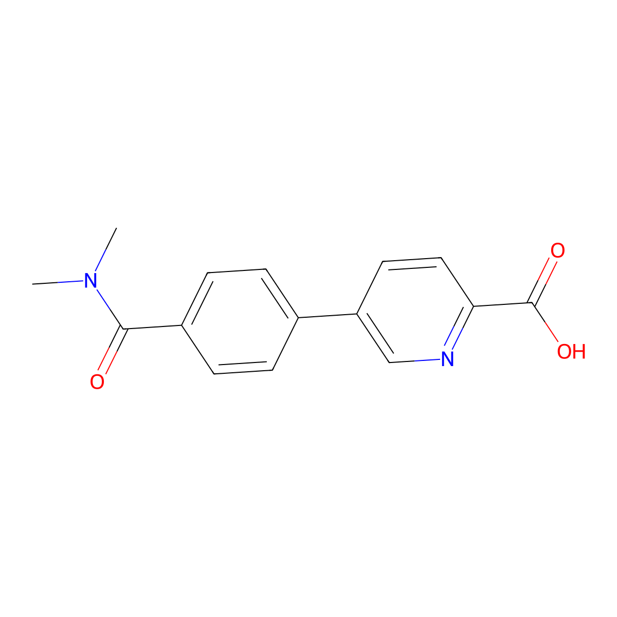 5-[4-(N,N-Dimethylaminocarbonyl)phenyl]picolinic acid molecular structure, CAS 1261907-56-5