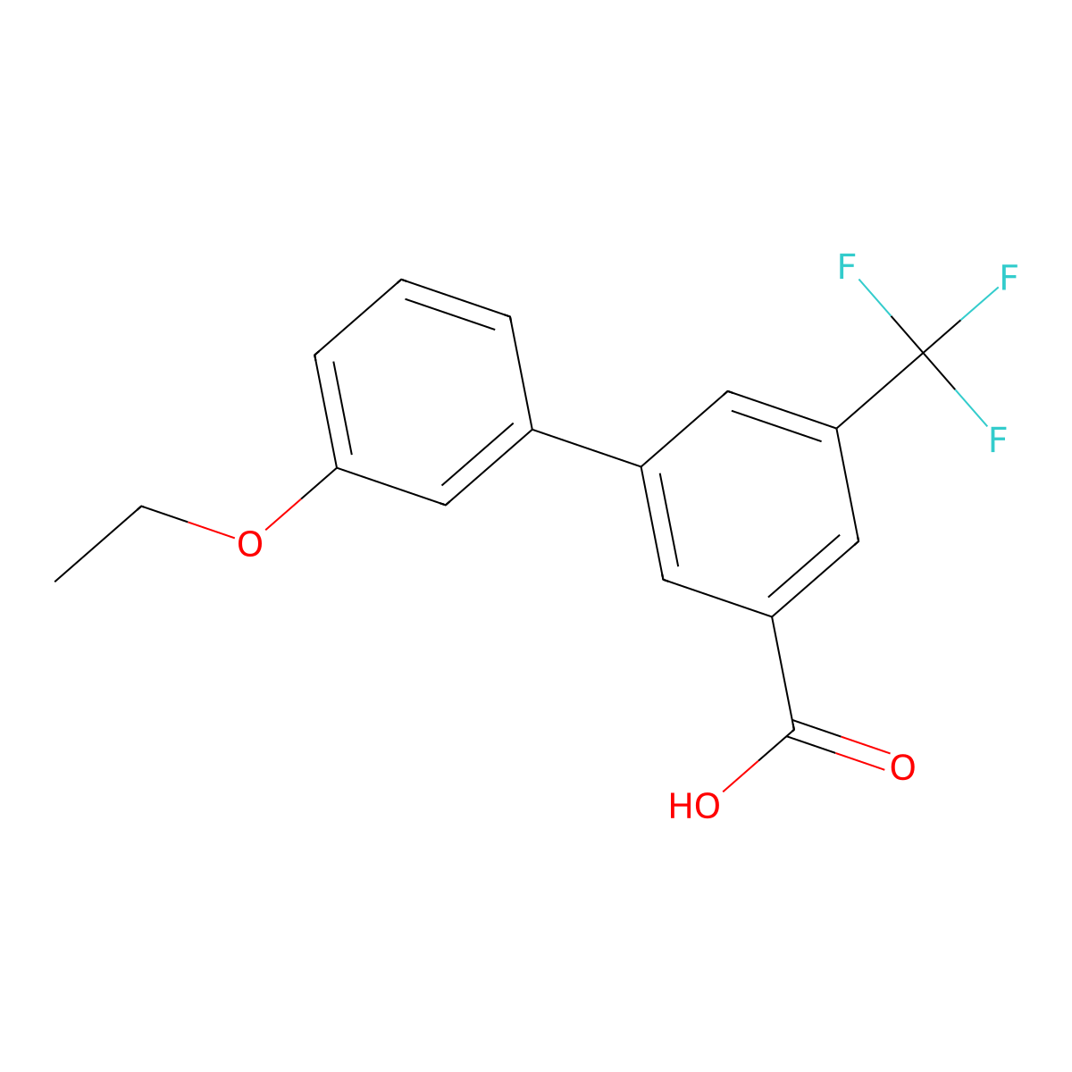 3-(3-Ethoxyphenyl)-5-trifluoromethylbenzoic acid molecular structure, CAS 1261907-60-1