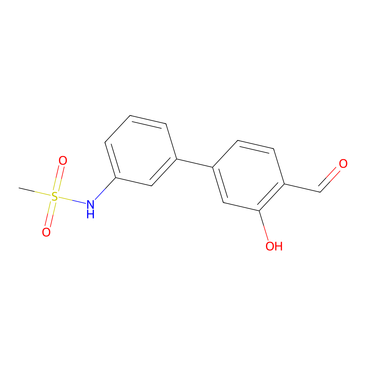 2-Formyl-5-(3-methylsulfonylaminophenyl)phenol molecular structure, CAS 1261907-63-4