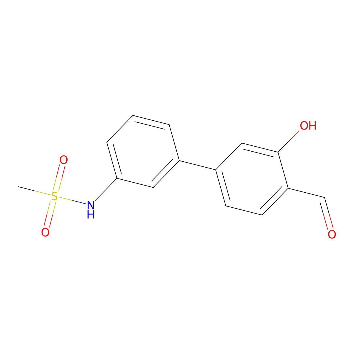 2-Formyl-5-(3-methylsulfonylaminophenyl)phenol molecular structure, CAS 1261907-63-4