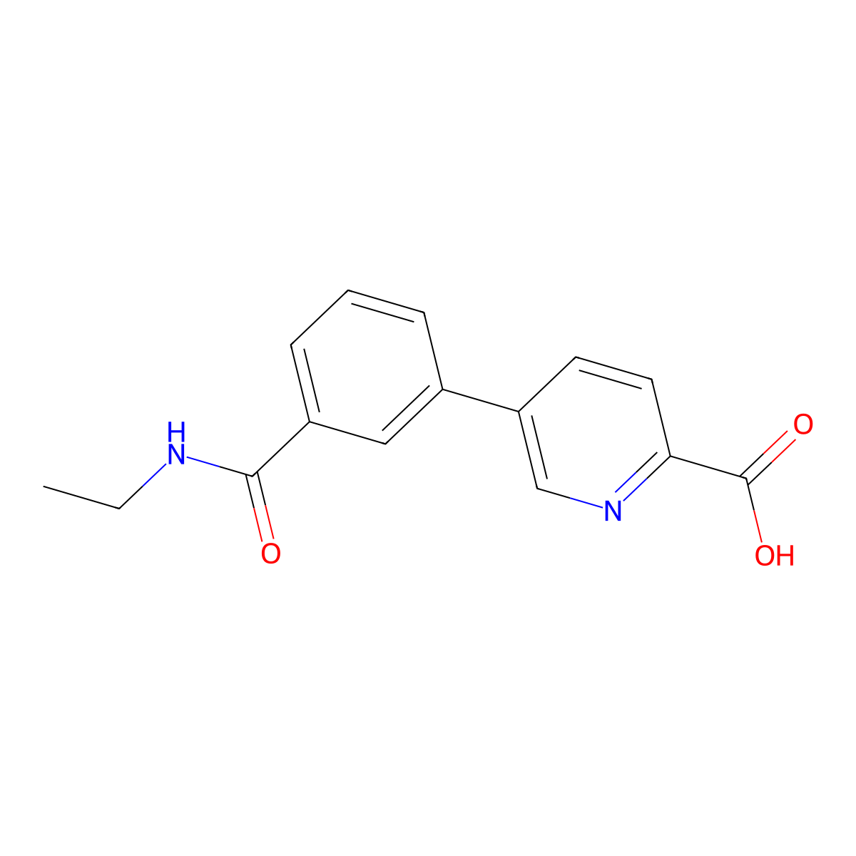 5-[3-(N-Ethylaminocarbonyl)phenyl]picolinic acid molecular structure, CAS 1261907-65-6
