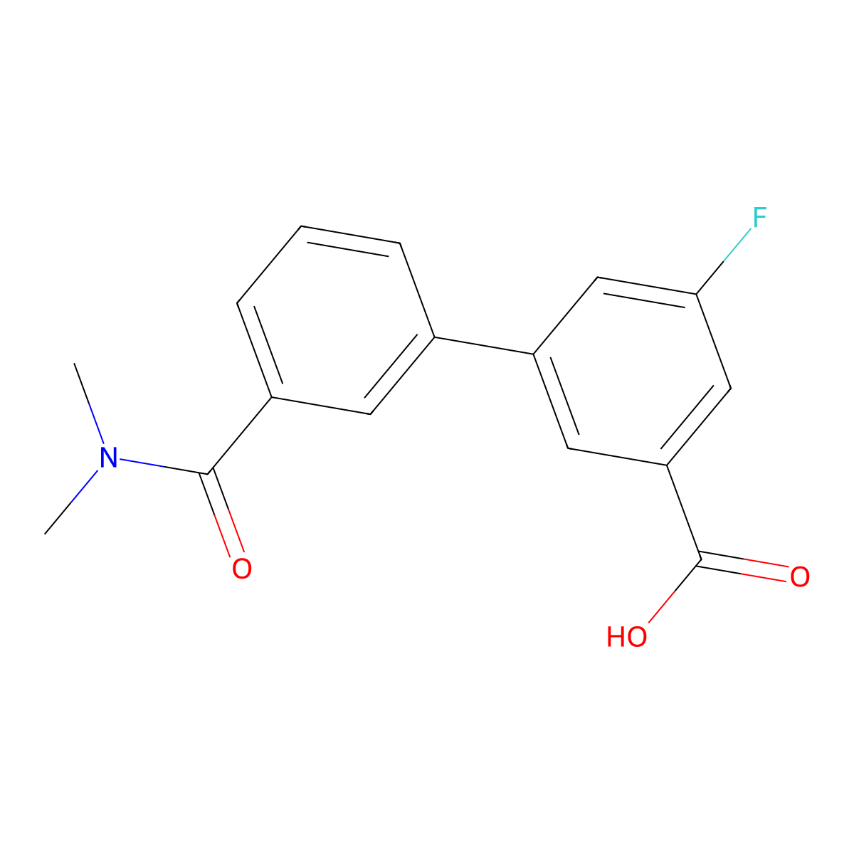 3-[3-(N,N-Dimethylaminocarbonyl)phenyl]-5-fluorobenzoic acid molecular structure, CAS 1261907-66-7