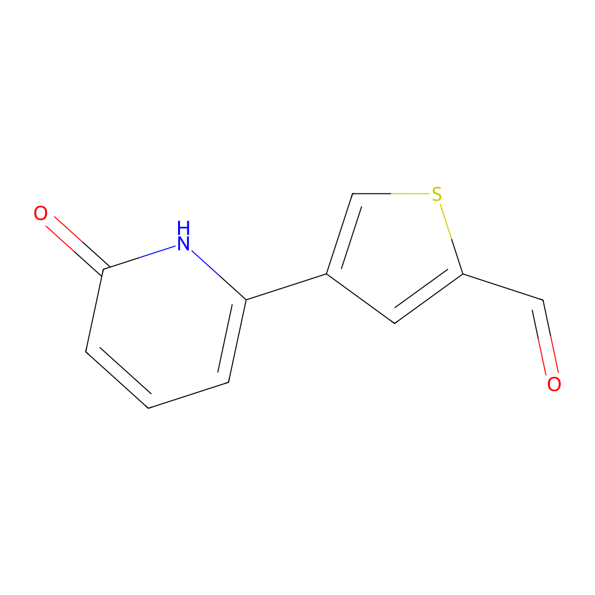 6-(2-Formylthiophen-4-YL)-2-hydroxypyridine molecular structure, CAS 1261907-68-9