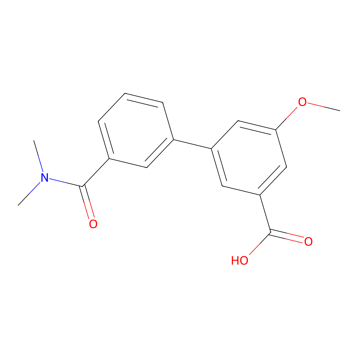 3-[3-(N,N-Dimethylaminocarbonyl)phenyl]-5-methoxybenzoic acid molecular structure, CAS 1261907-71-4