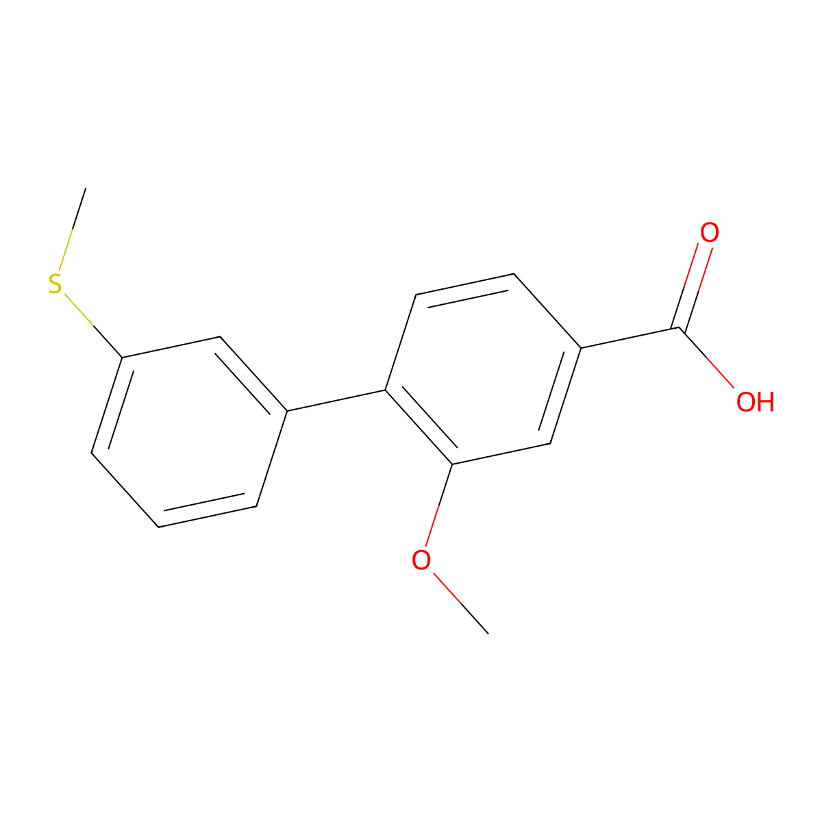 3-Methoxy-4-(3-methylthiophenyl)benzoic acid molecular structure, CAS 1261907-78-1