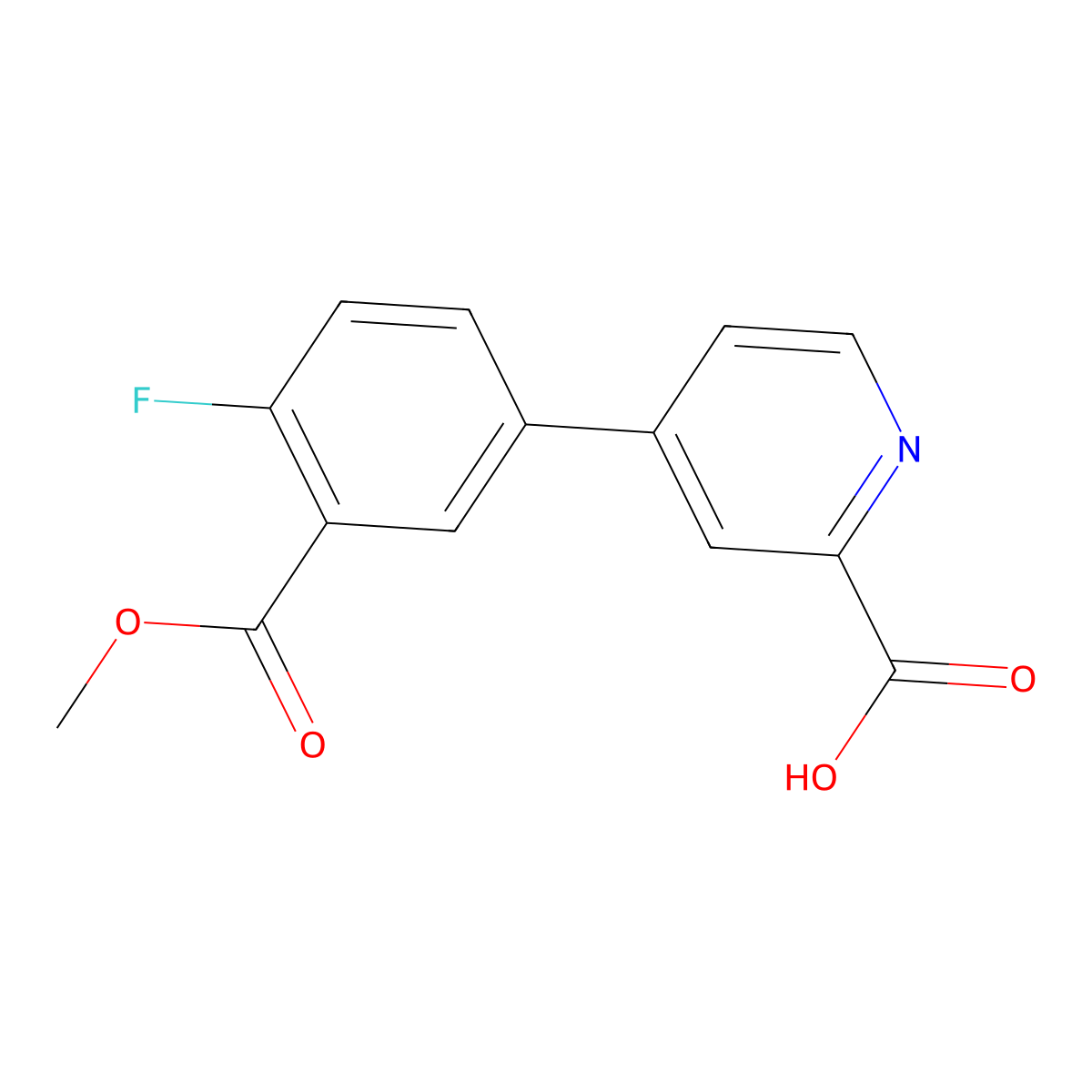 4-(4-Fluoro-3-methoxycarbonylphenyl)picolinic acid molecular structure, CAS 1261907-82-7