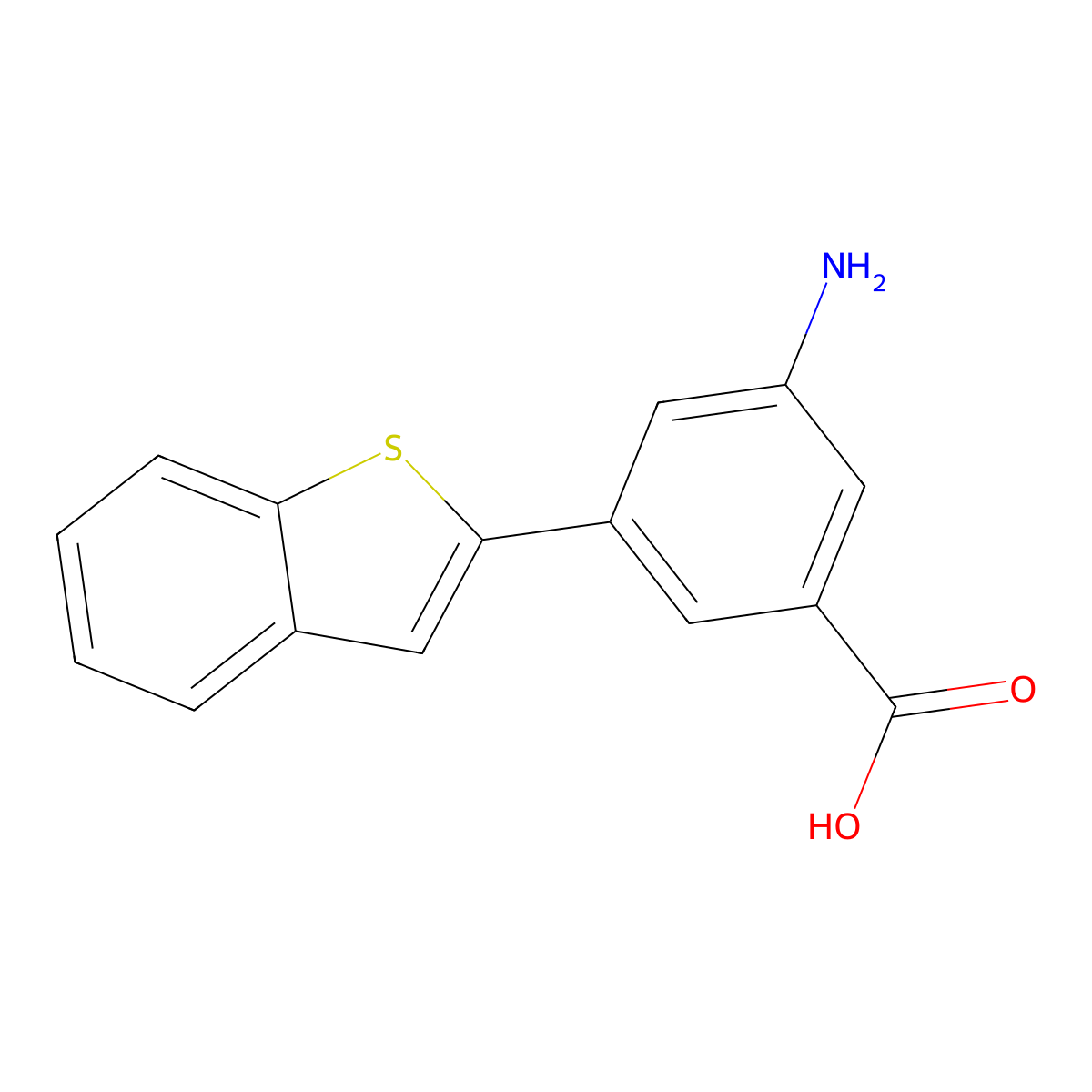 3-Amino-5-[benzo(B)thiophen-2-YL]benzoic acid molecular structure, CAS 1261907-89-4