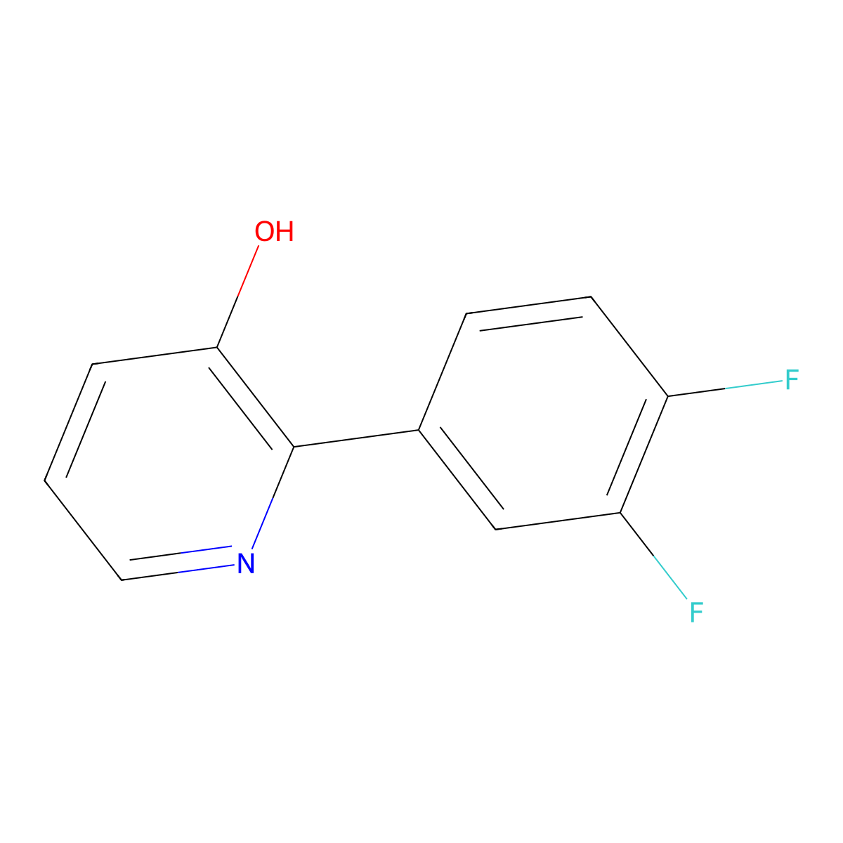 2-(3,4-Difluorophenyl)pyridin-3-ol molecular structure, CAS 1261907-92-9