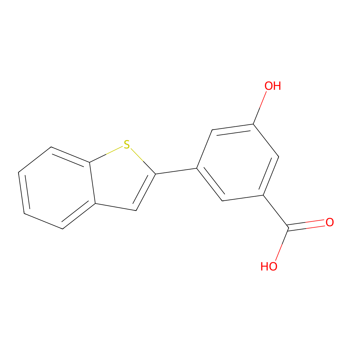 3-[Benzo(b)thiophen-2-yl]-5-hydroxybenzoic acid molecular structure, CAS 1261907-93-0