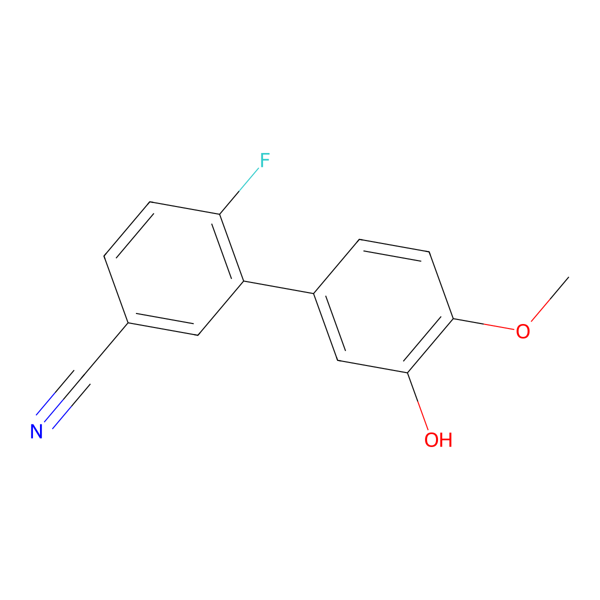5-(5-Cyano-2-fluorophenyl)-2-methoxyphenol molecular structure, CAS 1261907-99-6
