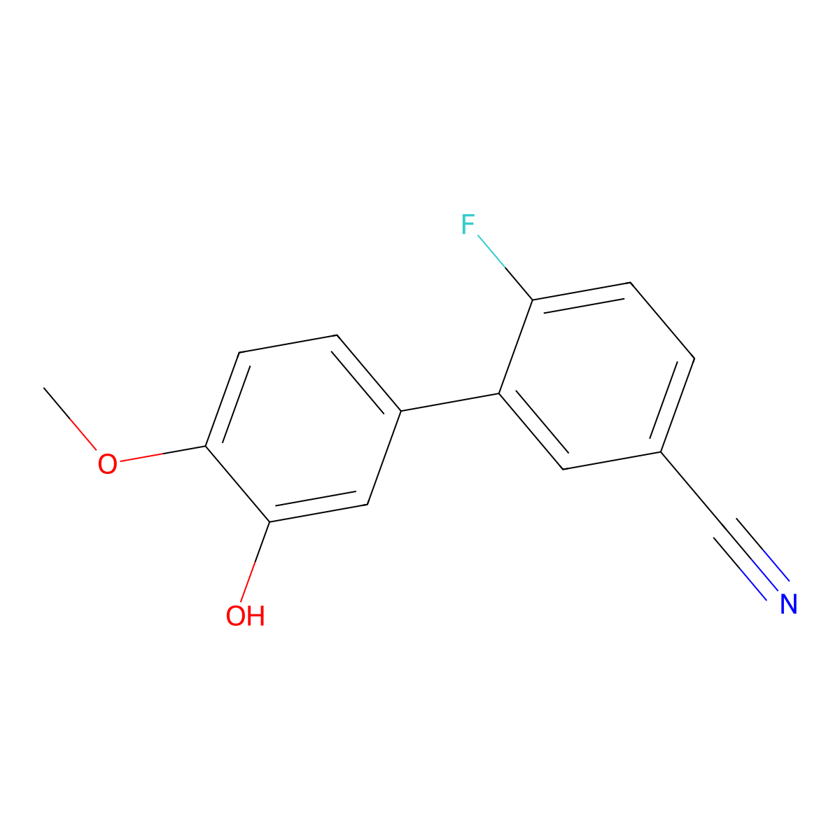 5-(5-Cyano-2-fluorophenyl)-2-methoxyphenol molecular structure, CAS 1261907-99-6
