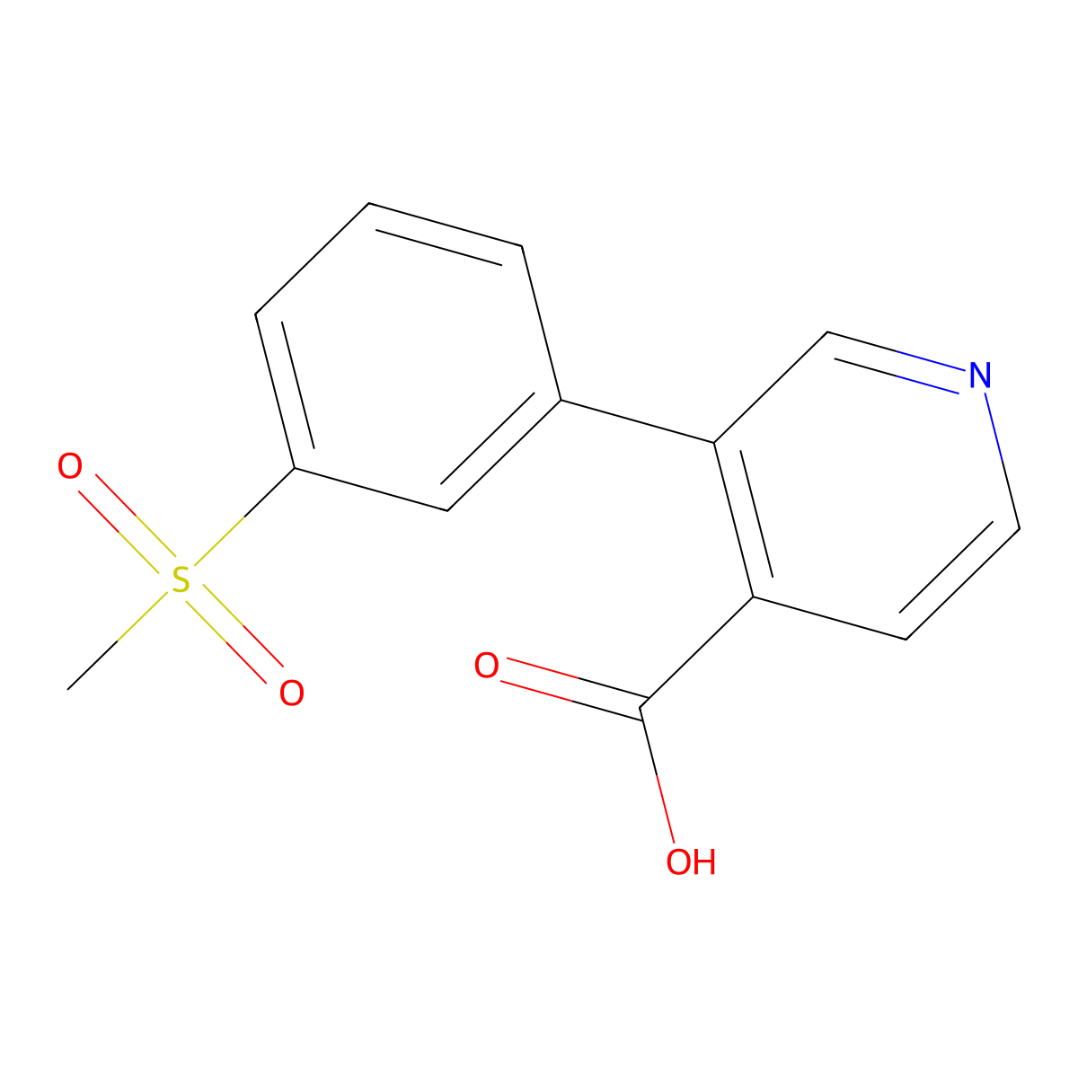 3-(3-Methylsulfonylphenyl)isonicotinic acid molecular structure, CAS 1261908-03-5