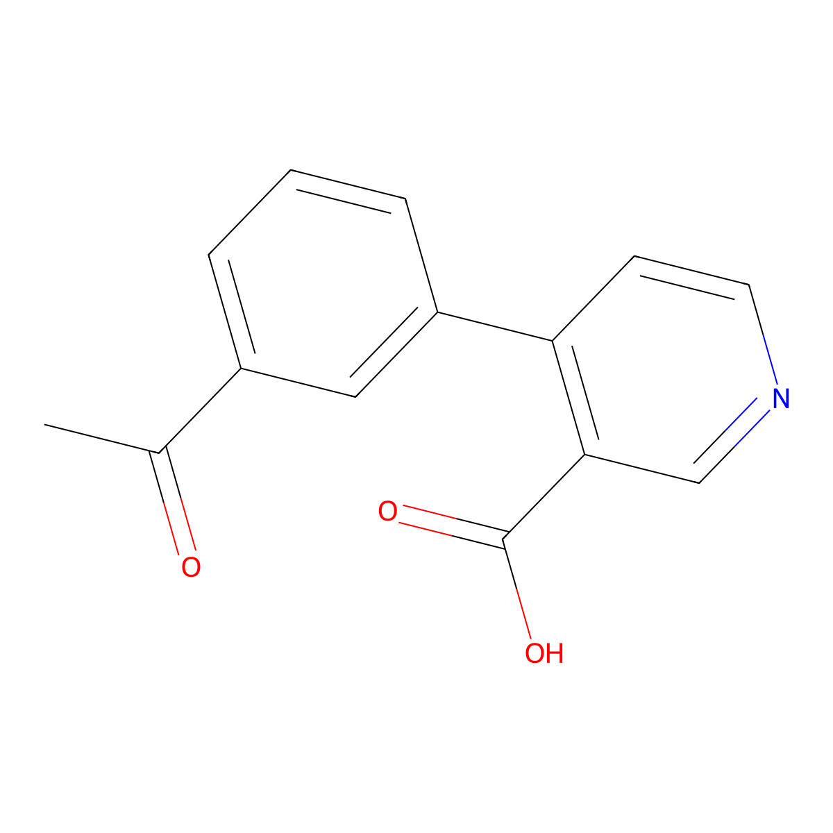 4-(3-Acetylphenyl)pyridine-3-carboxylic acid molecular structure, CAS 1261908-09-1