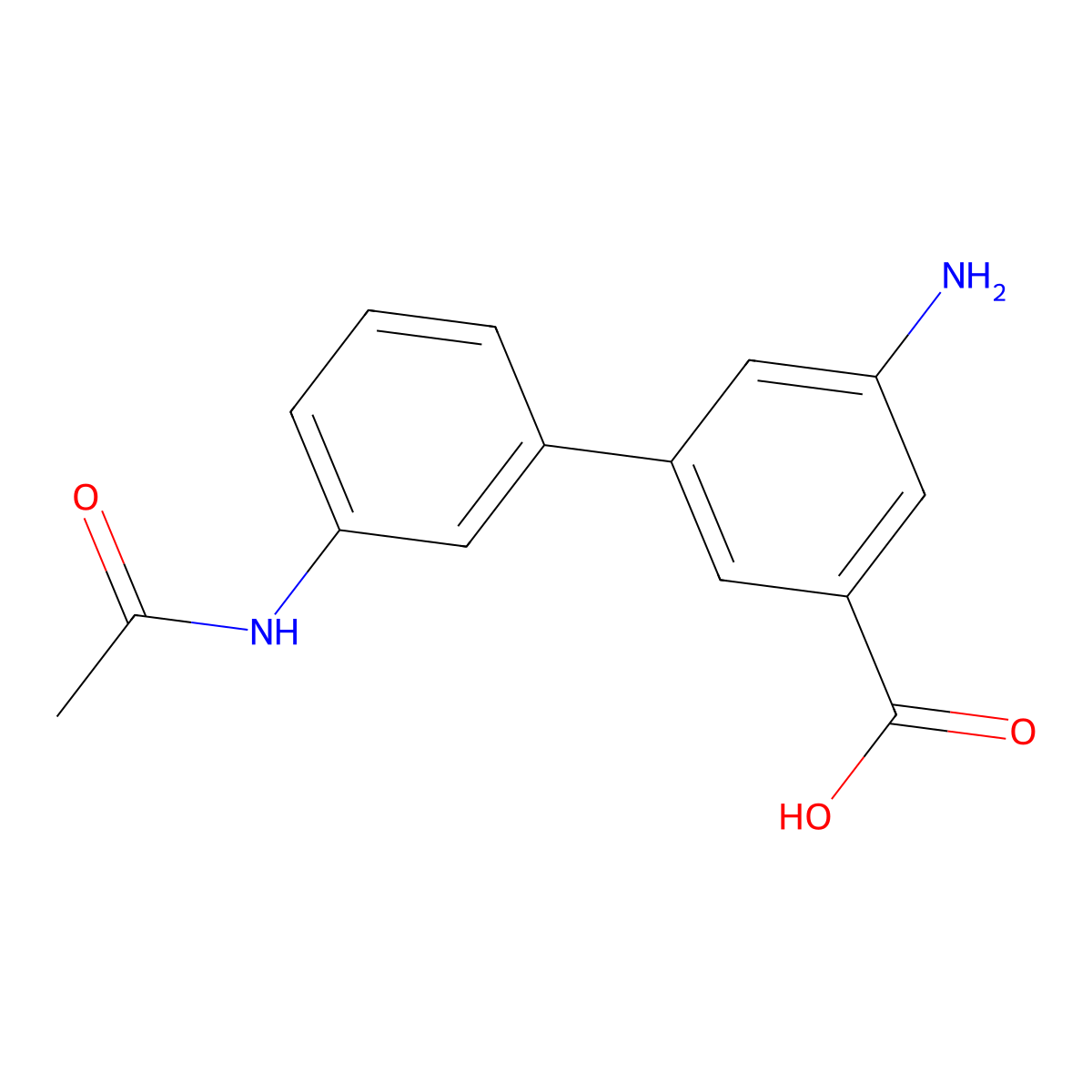 5-(3-Acetylaminophenyl)-3-aminobenzoic acid molecular structure, CAS 1261908-19-3