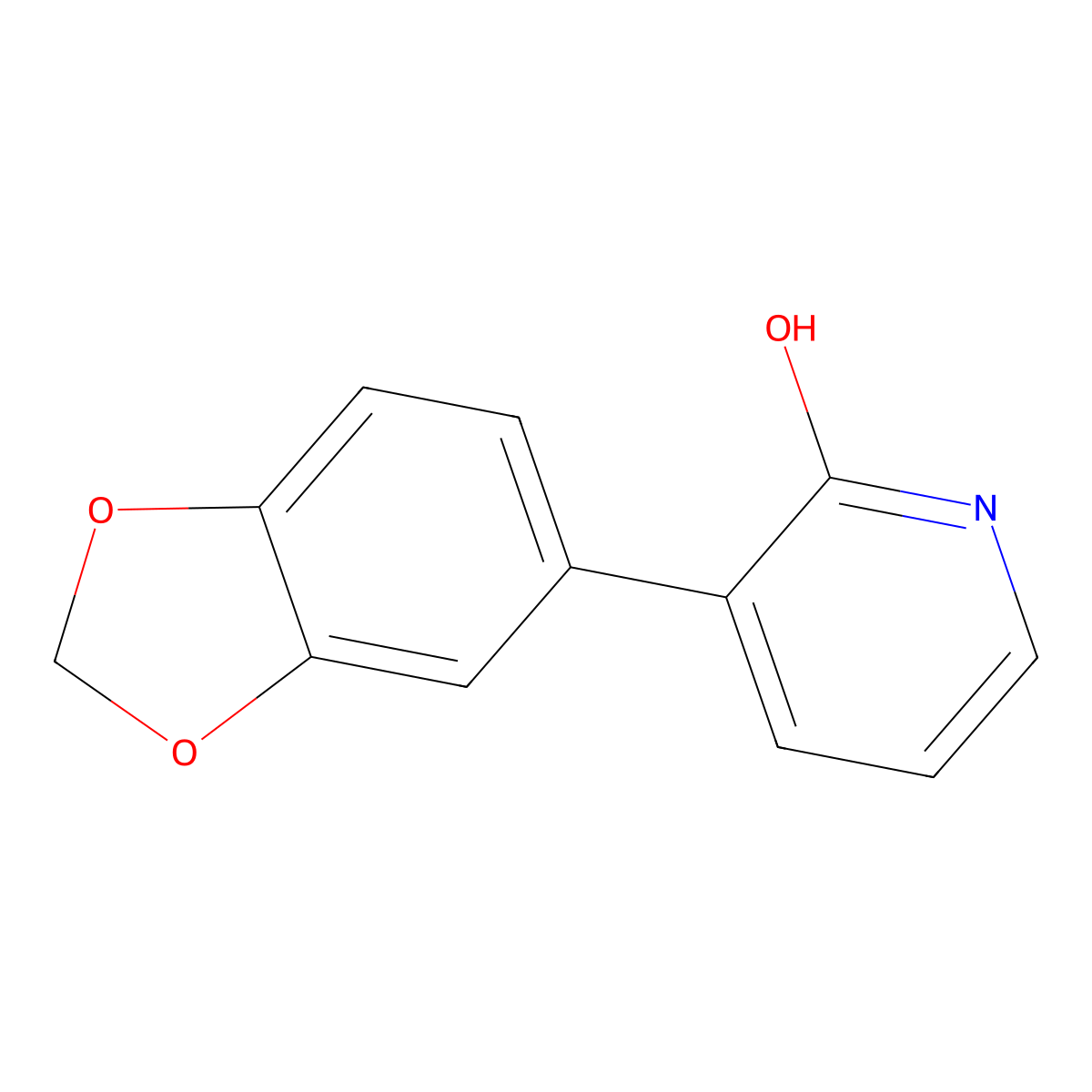 2-Hydroxy-3-(3,4-methylenedioxyphenyl)pyridine molecular structure, CAS 1261908-22-8