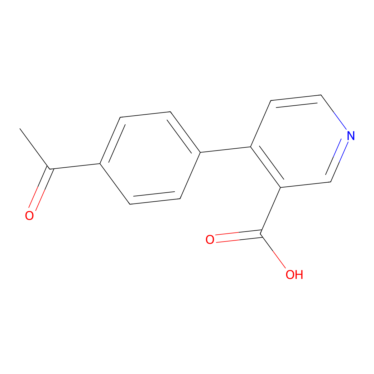 4-(4-Acetylphenyl)pyridine-3-carboxylic acid molecular structure, CAS 1261908-25-1