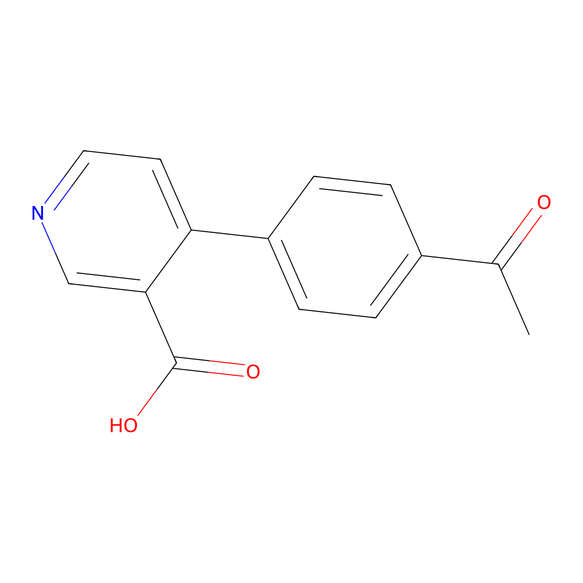 4-(4-Acetylphenyl)pyridine-3-carboxylic acid molecular structure, CAS 1261908-25-1