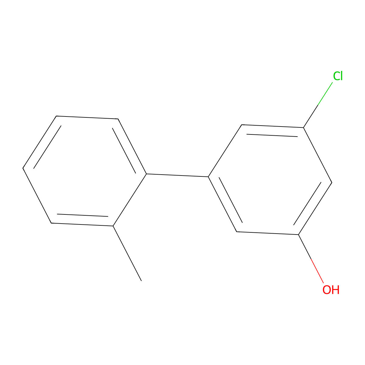 3-Chloro-5-(2-methylphenyl)phenol molecular structure, CAS 1261908-32-0